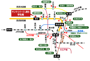 通学に便利な大学　路線図